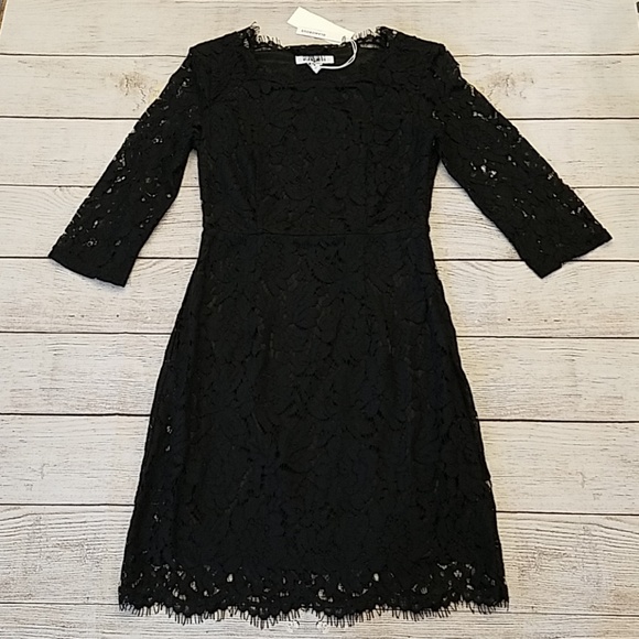 NWT Glamorous Black Lace Raw Hem Dress XS - Picture 2 of 8